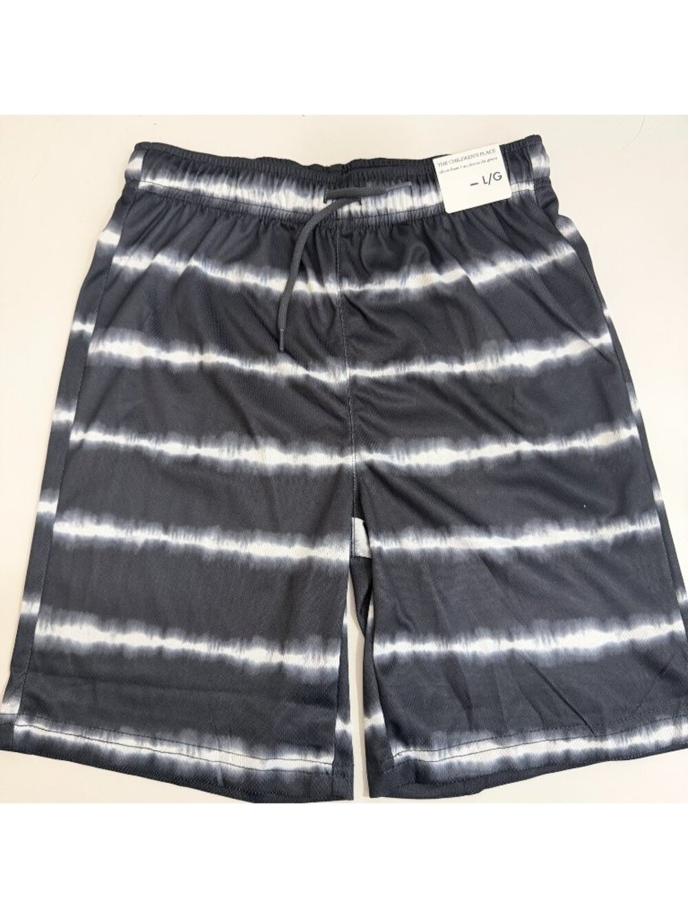 The Children’s Place Boys Above The Knee TieDye Striped Basketball Shorts Large